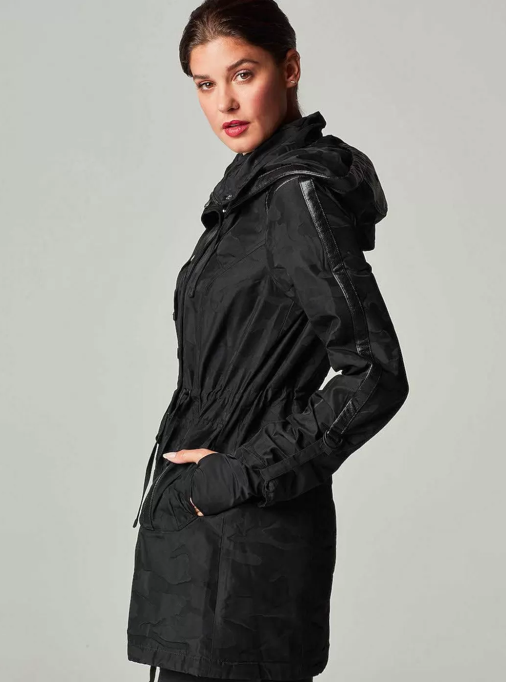 Shop Blanc Noir Camo Anorak - Black Black Camo