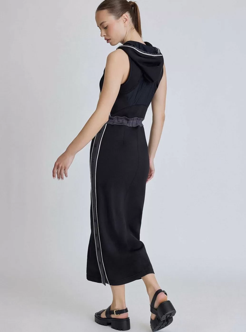 Hot Blanc Noir Vista Track Dress Black/Charcoal